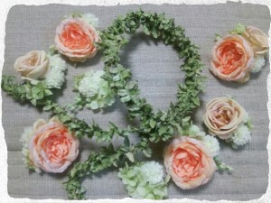 柔らかなオレンジピンクの花冠製作されたY様のご紹介ブログ
